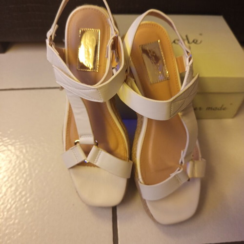 Women's white platform sandals size 39 new