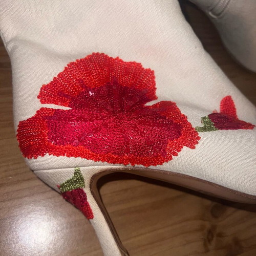 Canvas ankle boots like new with embroidered blondie size 38