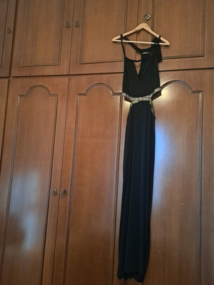 Black long dress used with gold details s/m Be You