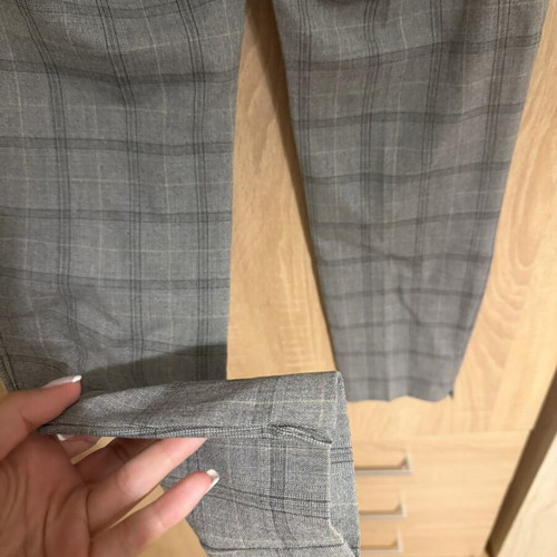 Zara straight-leg pants like new, size S, black and grey