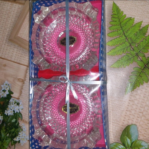 Vintage glass ashtray set of 2 by Extra Spiros, new