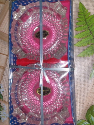 Vintage glass ashtray set of 2 by Extra Spiros, new