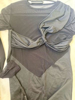 Long dress with transparencies like new, black, sizes M and L