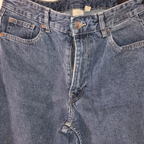 H&M Dark Blue High-Waisted Jeans New, Straight Fit, Size XL
