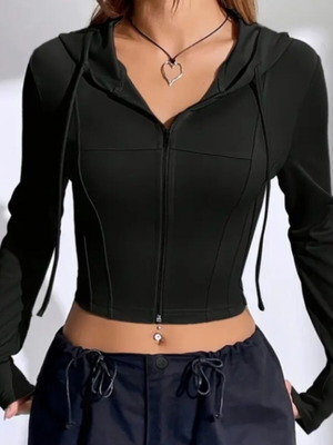 Cropped jacket new, black, size S