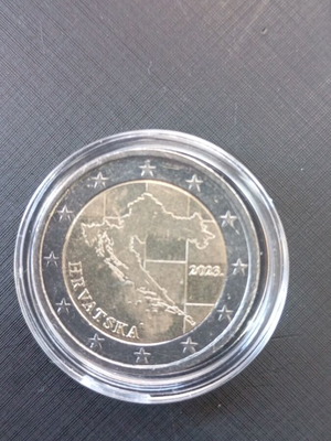 Croatia coin like new with map and sahovnica