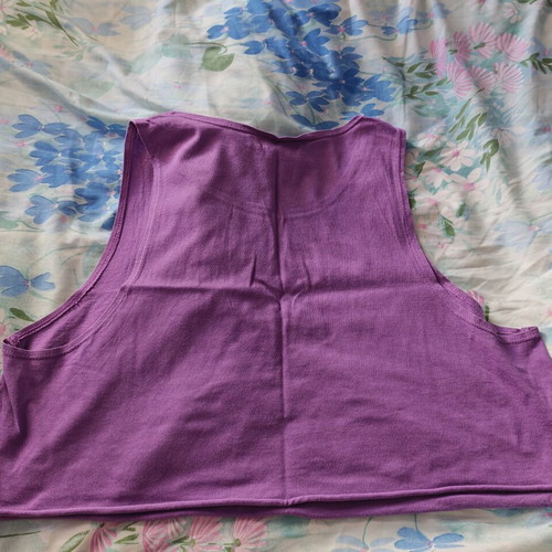 Bershka purple crop top used with front print