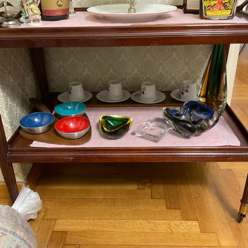 Saridis wheeled bar cart like new