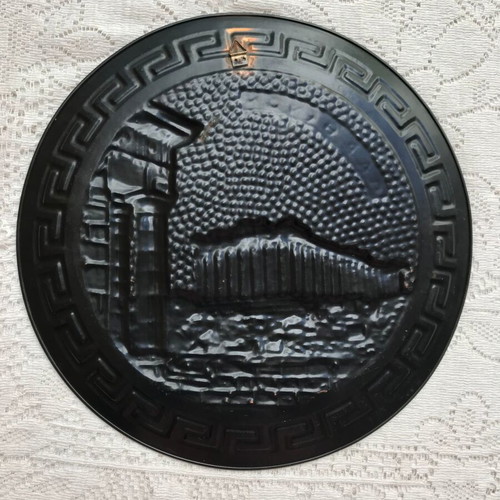 Decorative Wall Plate Vintage Large Copper Embossed Parthenon 30cm