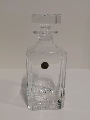 Καράφα RCR vintage ιταλική, καινούργιο κρυστάλλινη με τετράγωνο σχήμα