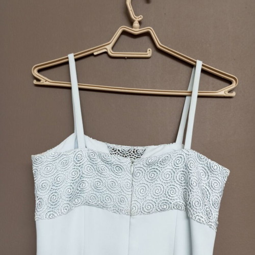 Maxi dress pastel turquoise with lace size M like new