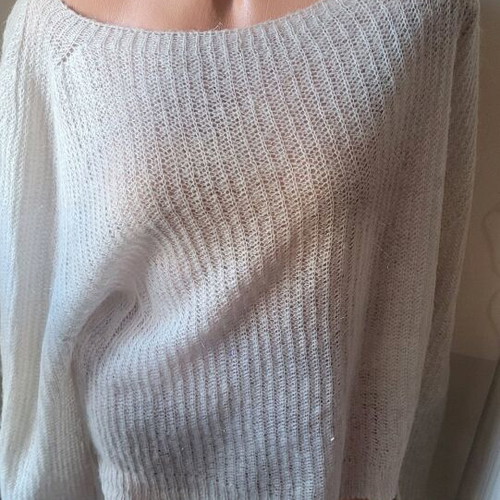 Women's blouse ecru and lame like new, size M