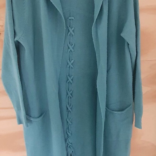 Cardigan new, size L, Seaglass color with back details