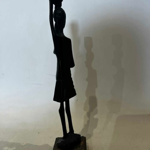 Handmade wooden African sculpture used, 24x5 cm