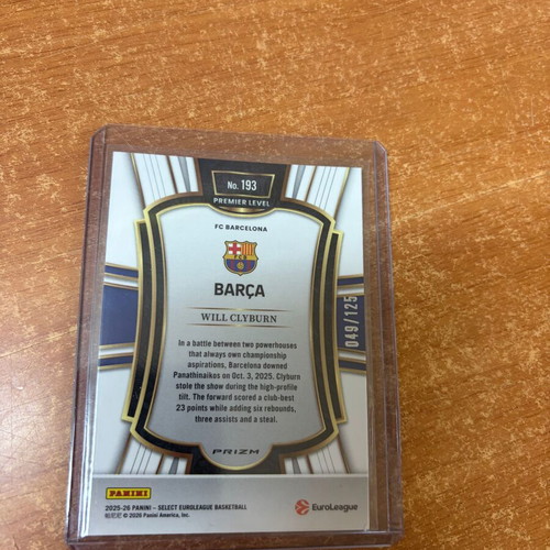 2025-26 Panini Select EuroLeague Green Camo #193 Will Clyburn Card FC Barcelona new