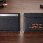 Leather card holder wallet, black