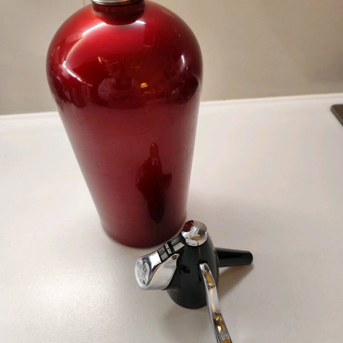 Vintage Sparklets Limited soda siphon from England like new, red metallic