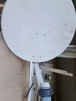 Satellite dish, along with LNB and mount.