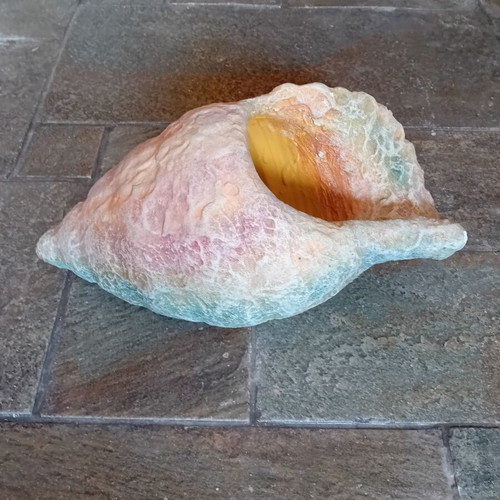 Ceramic sculpture seashell with embossed surface like new