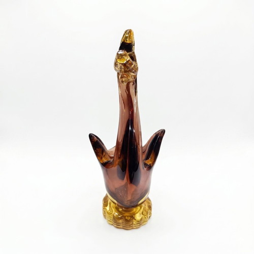 Vintage Mid-Century Murano Sommerso γυάλινο γλυπτό κύκνος, σαν καινούργιο