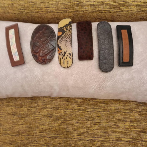 Leather hair clips new