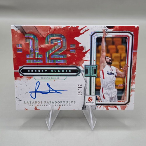 2025-26 Panini Select EuroLeague Lazaros Papadopoulos Impeccable Jersey Number Auto /12