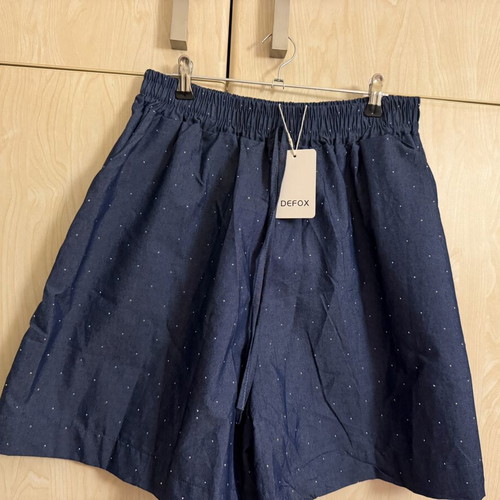 Blue bermuda shorts with strass, elastic waist, size XXL-XXXL