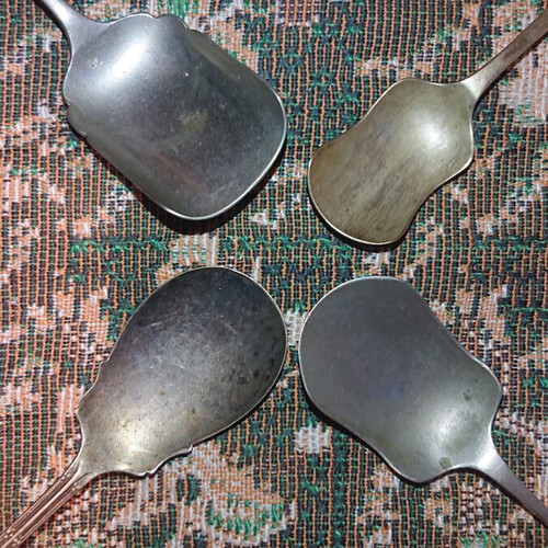 Old spoons used with markings