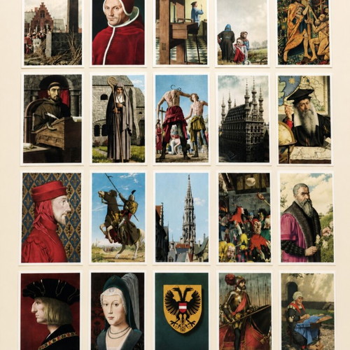 Historical collectible cards set of 20 from Belgium, like new