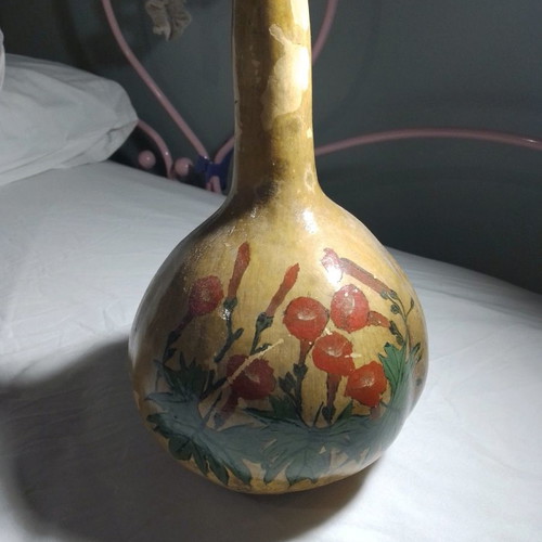 Large pumpkin vintage hand-painted dried used