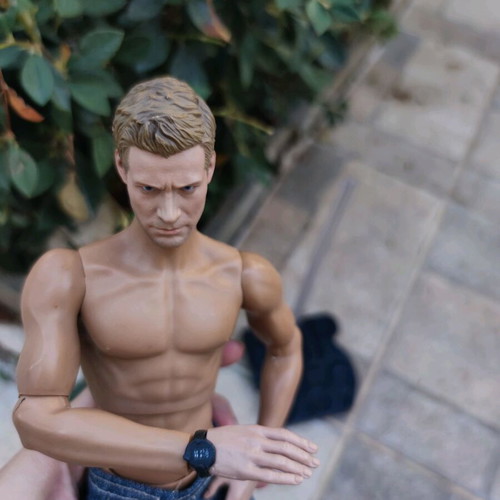 Ken Action Figure Doll with Articulated Body and Handmade Jeans