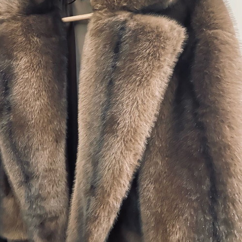 Zara oversized eco fur brown new