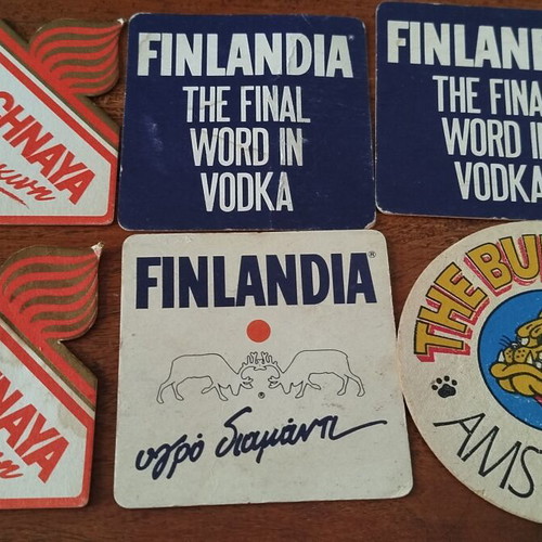 Vintage beer coasters used, pack of 21, collectible brands