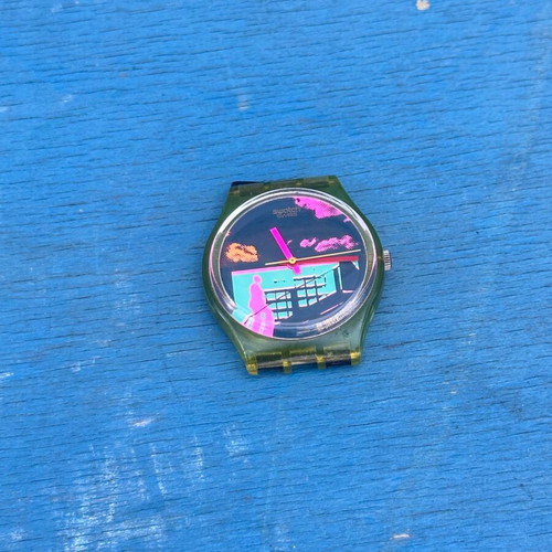 Swatch GN105 Rush For Heaven 1989 vintage watch used, no strap