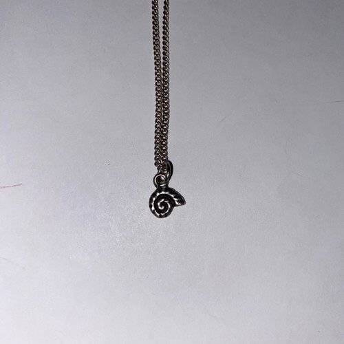 Silver necklace with shell used