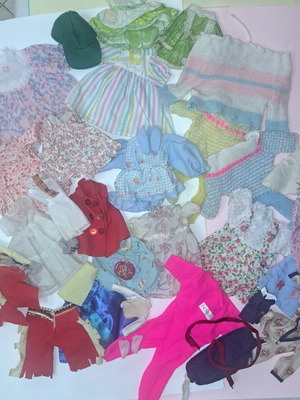Vintage doll clothes used, large pack for various dolls