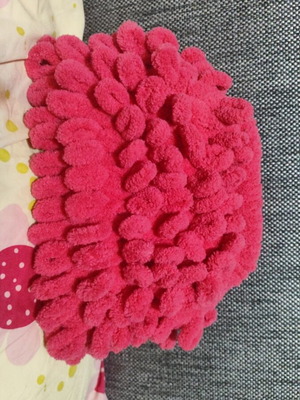 Handmade puffy bag, pink