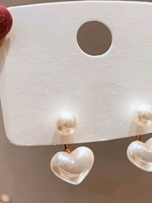 Vintage Style heart pearls σκουλαρίκια καινούργια