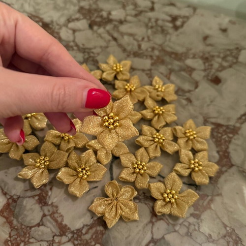 Luxury gold flowers set of 20 new for decoration