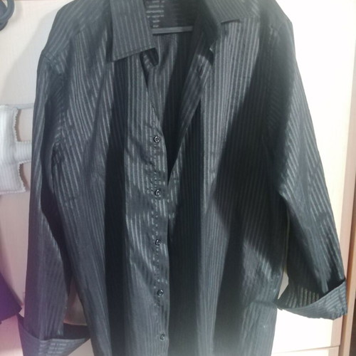 Shirt medium black and gray with cuffs like new