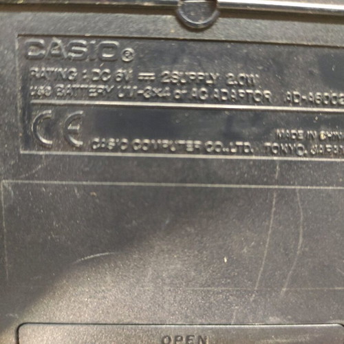 Casio calculator with paper used, battery operated