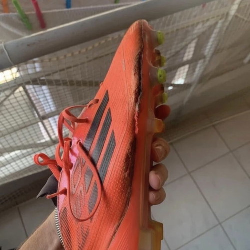 Adidas F50 football shoes used, size 45.5, red and orange