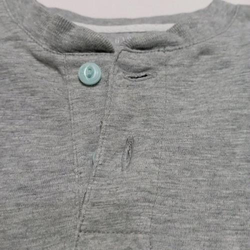 Gap shirt 18-24 like new, grey with light blue buttons