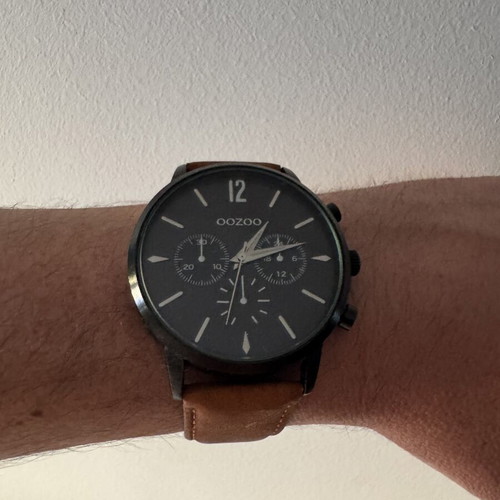 Oozoo men's watch used with black and brown strap