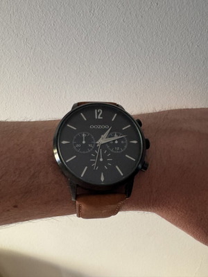 Oozoo men's watch used with black and brown strap