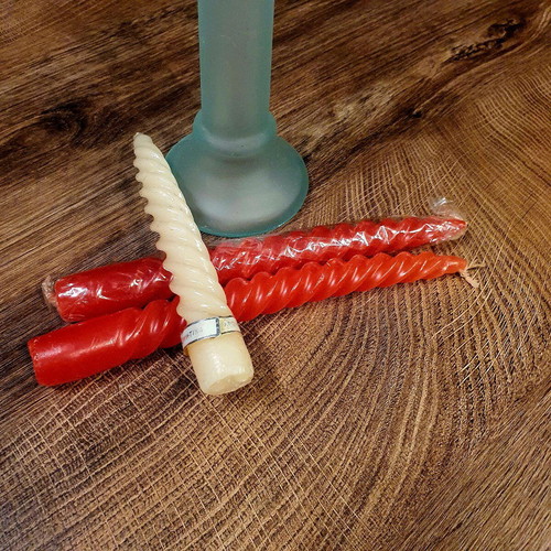 Christmas candles new, set of 3, red and white