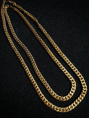 Stainless steel gold-plated Cuban link chains like new