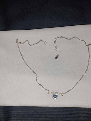 Silver necklace mataki new in blue color