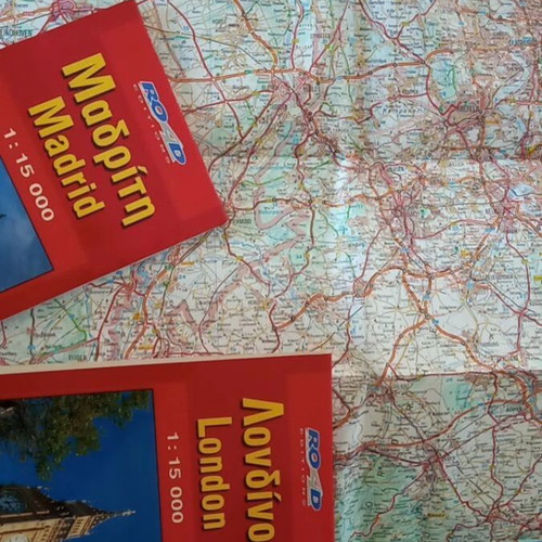 4ROAD Travel Maps new, foldable for Madrid London Paris Belgium Netherlands France England Ireland