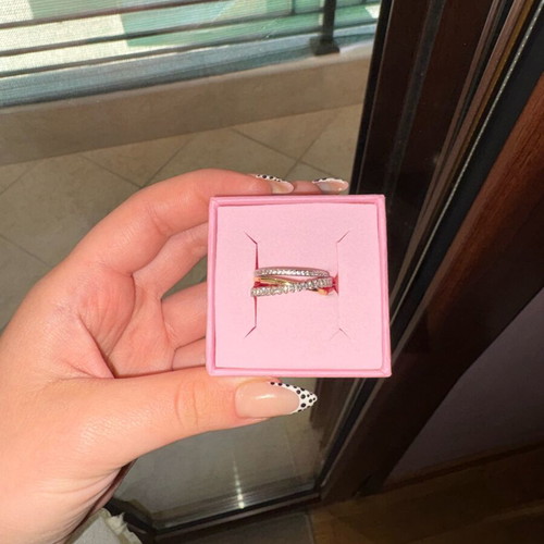 Swarovski ring size 56 silver with gold like new